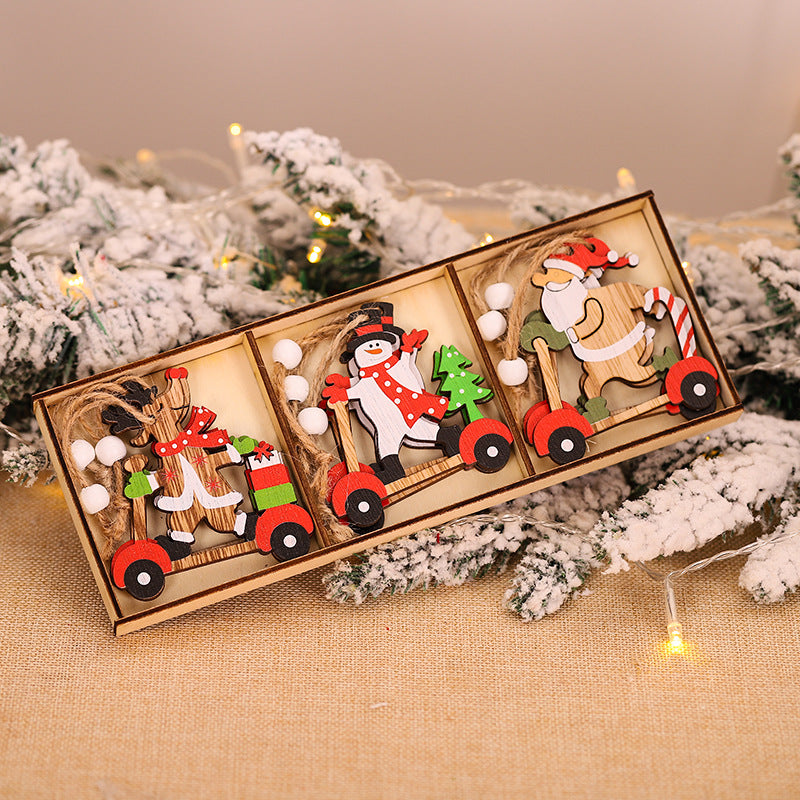 Christmas Decorations Cartoon Santa Combination Pendant