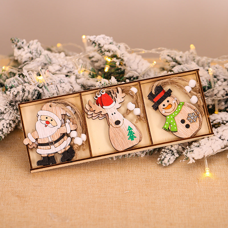 Christmas Decorations Cartoon Santa Combination Pendant