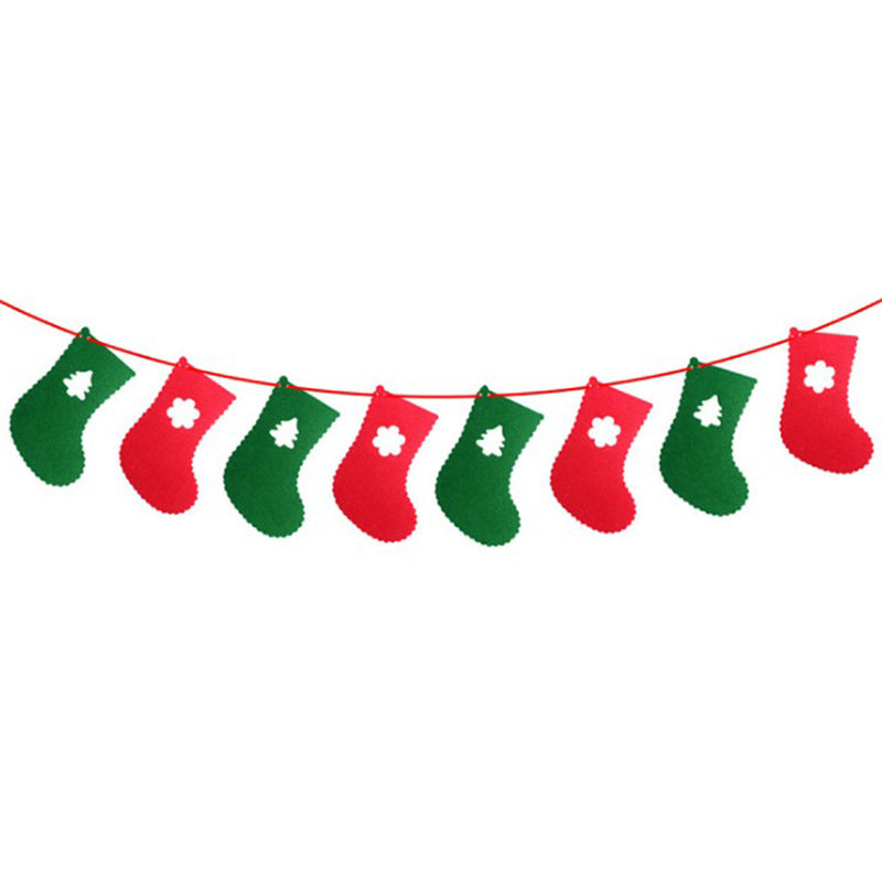 Filz Deko zu Weihnachten - Girlande - Home Decoration Felt Christmas Tree Elk Pendant Garland