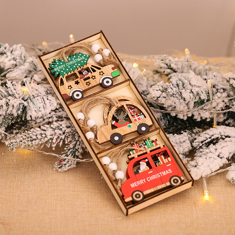 Christmas Decorations Cartoon Santa Combination Pendant