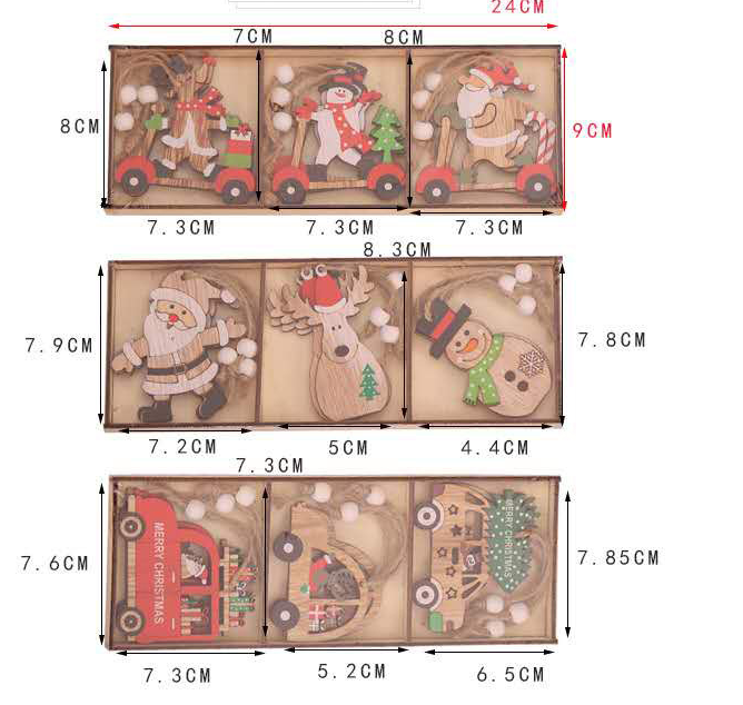 Christmas Decorations Cartoon Santa Combination Pendant