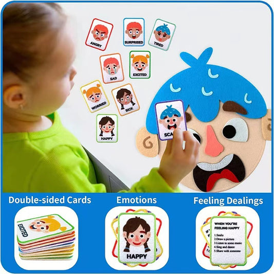 See emotions - express them with our faces made of felt elements "EMOFI"