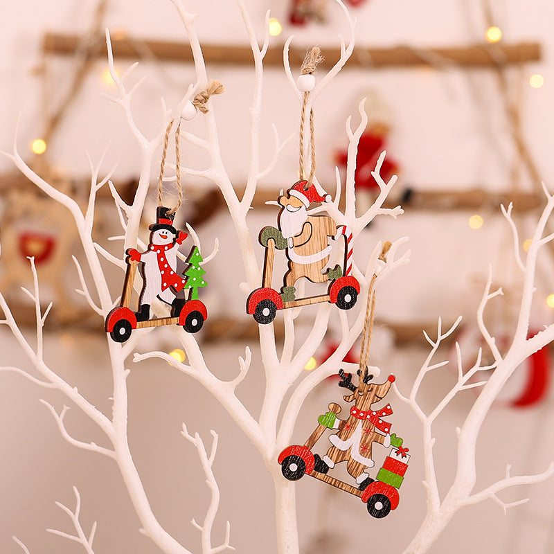 Christmas Decorations Cartoon Santa Combination Pendant