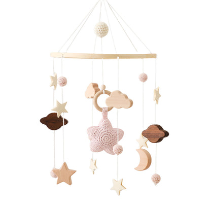 Holz Baby Mobile Sternenhimmel mit Sternen Mond und Planeten "STAR"