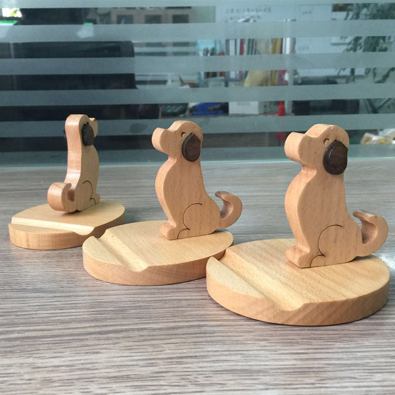 Handy Halterung im Hunde Design aus Holz "HUHA"