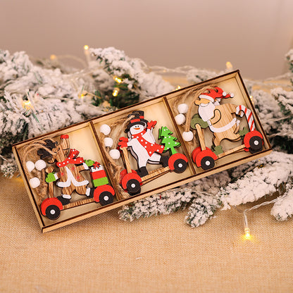 Christmas Decorations Cartoon Santa Combination Pendant