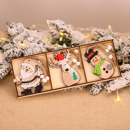 Christmas Decorations Cartoon Santa Combination Pendant