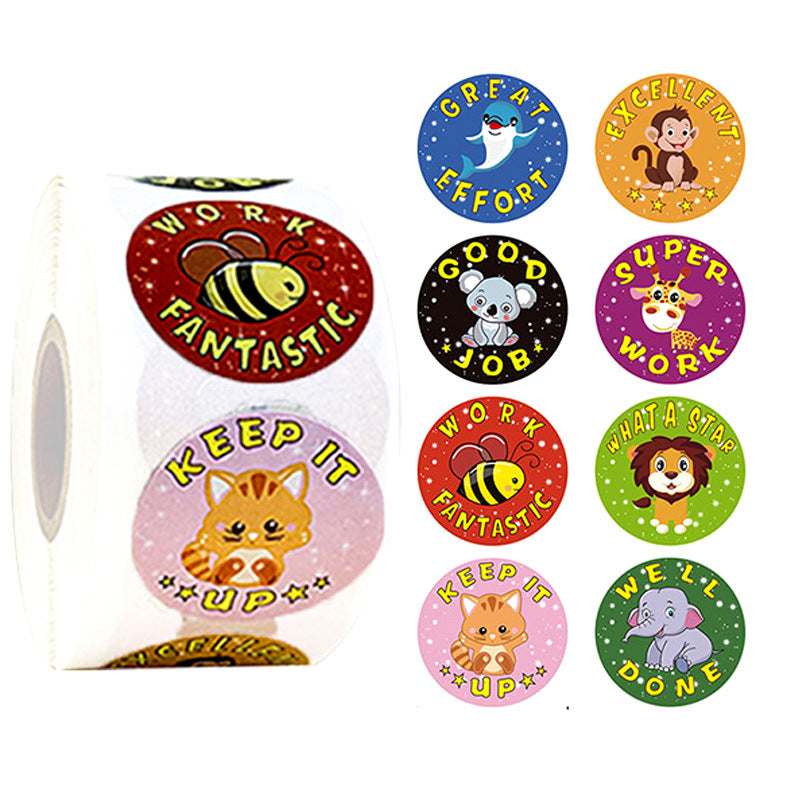 Cute Animal Label Reward Encourage Children Motivational Sticker