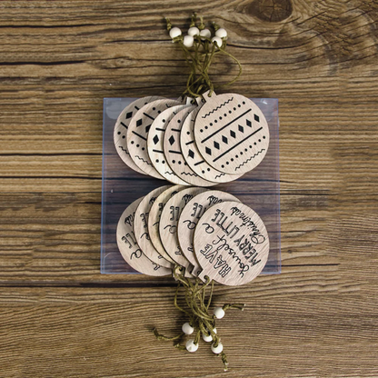 Weihnachtsbaum Anhänger, Weihnachtsdeko, Dekoration Äste, Tannenbäume, 12er Set, Holz Deko, Geschenkanhänger, Weihnachtsbäume, Geschenk Aufhängen / Ausmalen, DIY, Bemalen, Christmas Deko