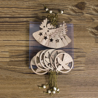 Weihnachtsbaum Anhänger, Weihnachtsdeko, Dekoration Äste, Tannenbäume, 12er Set, Holz Deko, Geschenkanhänger, Weihnachtsbäume, Geschenk Aufhängen / Ausmalen, DIY, Bemalen, Christmas Deko