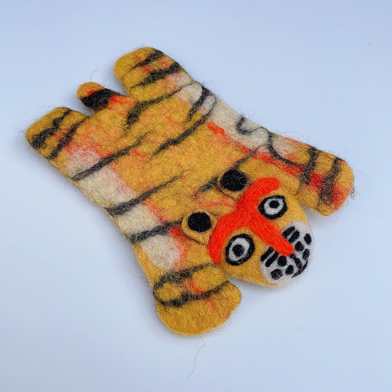 Felt wool coasters: cat, bear, panda, sheep, tiger, zebra, elephant, cow "FIUT"