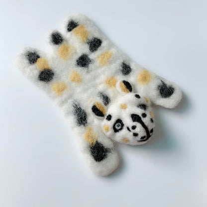 Felt wool coasters: cat, bear, panda, sheep, tiger, zebra, elephant, cow "FIUT"