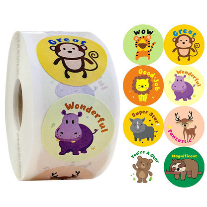 Cute Animal Label Reward Encourage Children Motivational Sticker
