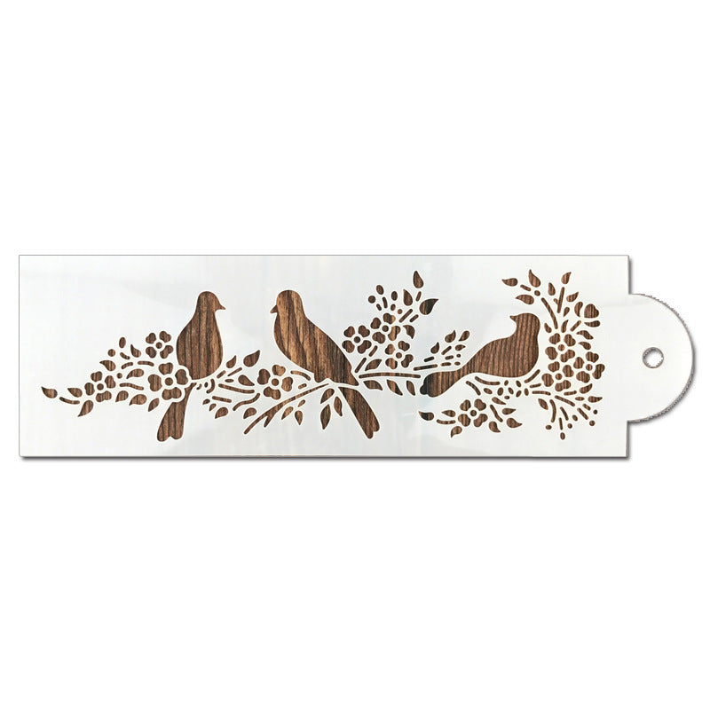 Animal Bird Magpie Cake Border Baking Tool Powdered Sugar Sieve Spray Flower Painting
