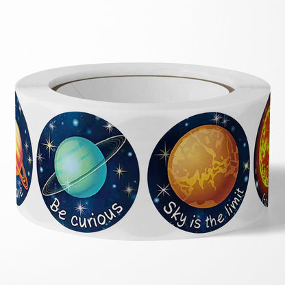 Multicolor, Large Round Planet Stickers Self-adhesive Children's Special Adhesive Sticker 1 Roll 100 Stickers