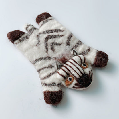 Felt wool coasters: cat, bear, panda, sheep, tiger, zebra, elephant, cow "FIUT"