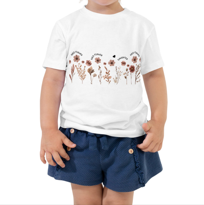 *♥DAUGHTER* Kurzärmeliges Wildblumen Kinder / Kleinkind /Baby T-Shirt [Familie Partnerlook Optionen] "WILDTO"