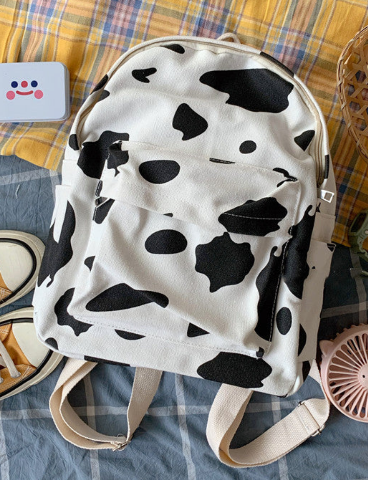 Cow print canvas bag