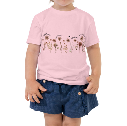 *♥DAUGHTER* Kurzärmeliges Wildblumen Kinder / Kleinkind /Baby T-Shirt [Familie Partnerlook Optionen] "WILDTO"