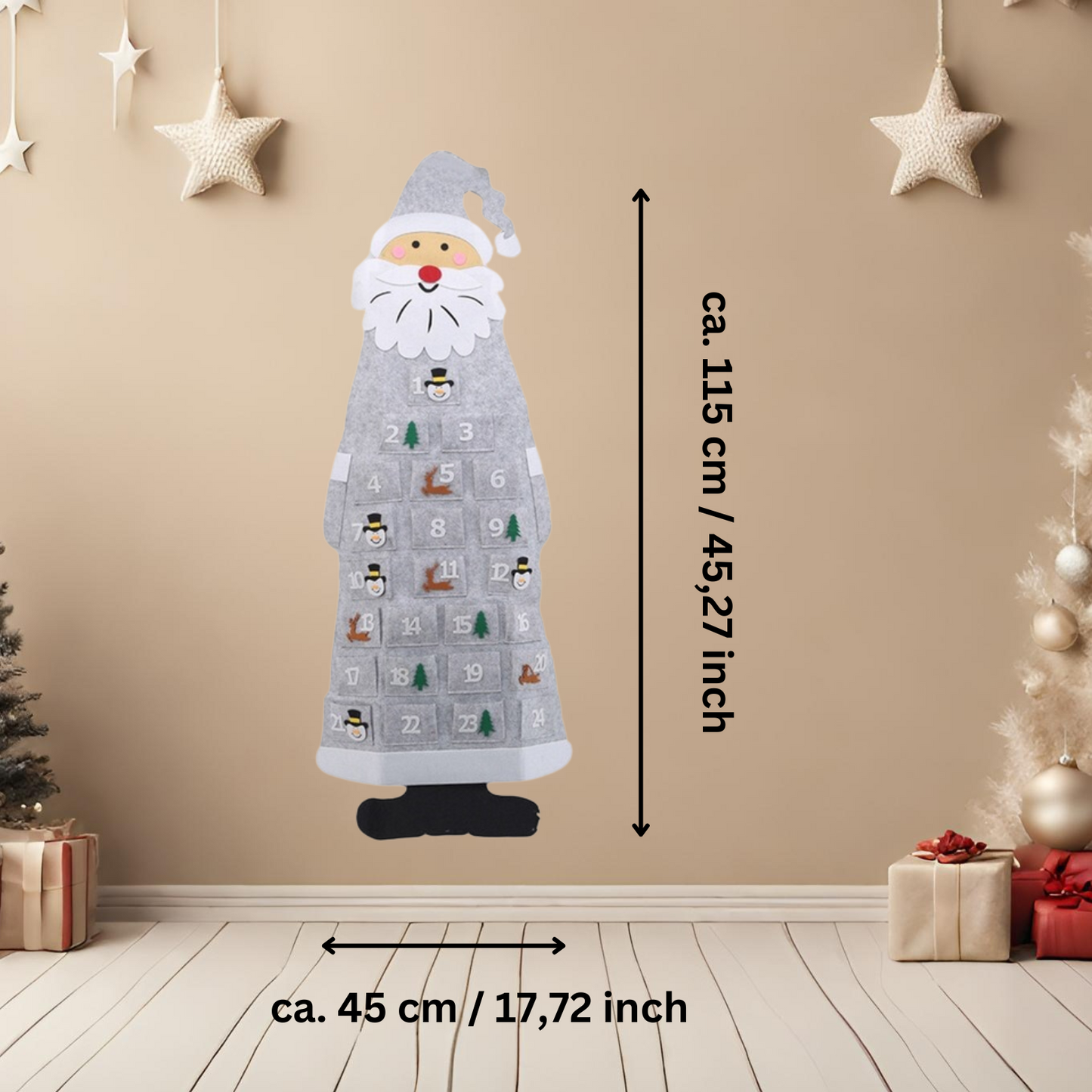 Adventskalender aus Filz zum Selbstbefüllen