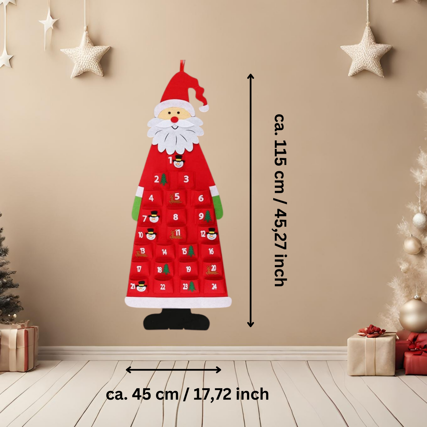 Adventskalender aus Filz zum Selbstbefüllen