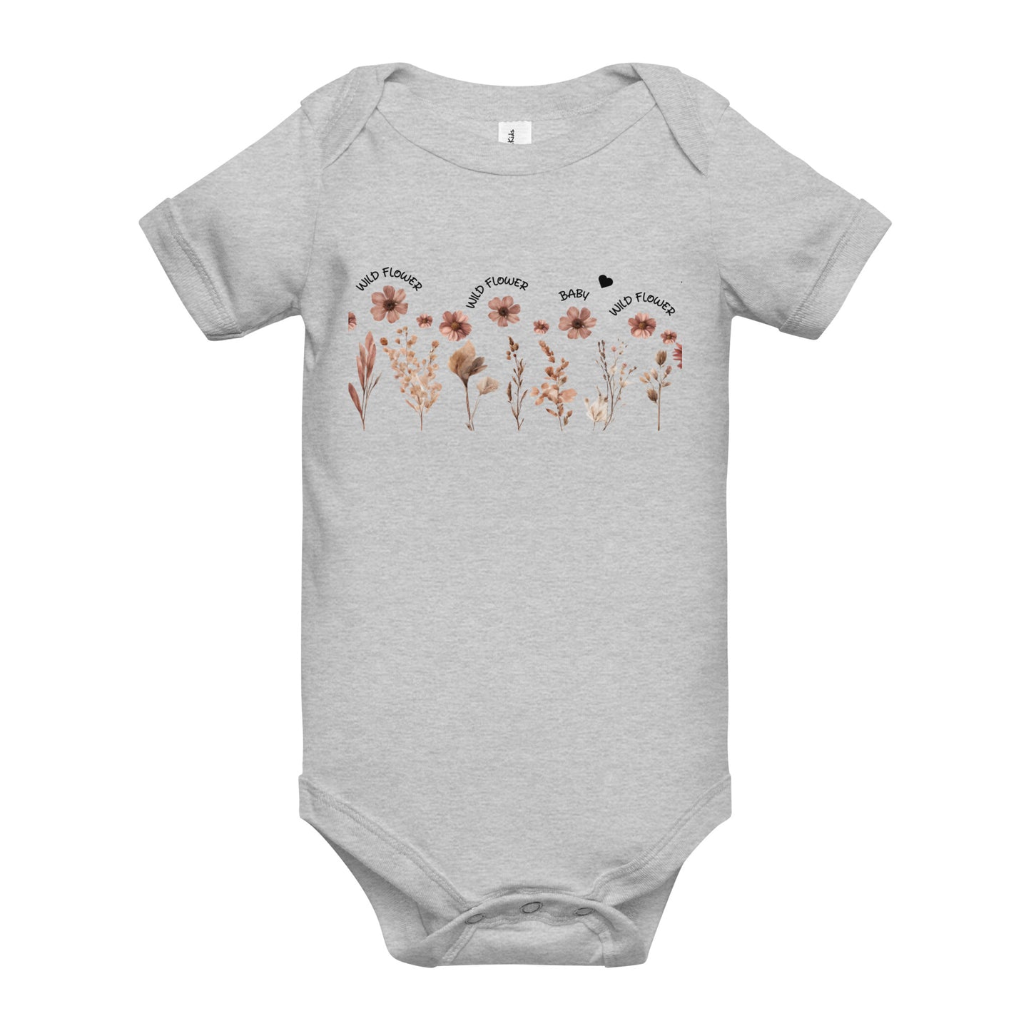 *♥BABY* Kurzärmliger Wildblumen Baby Body - Einteiler Strampler [Familie Partnerlook Optionen] "WILDBA"