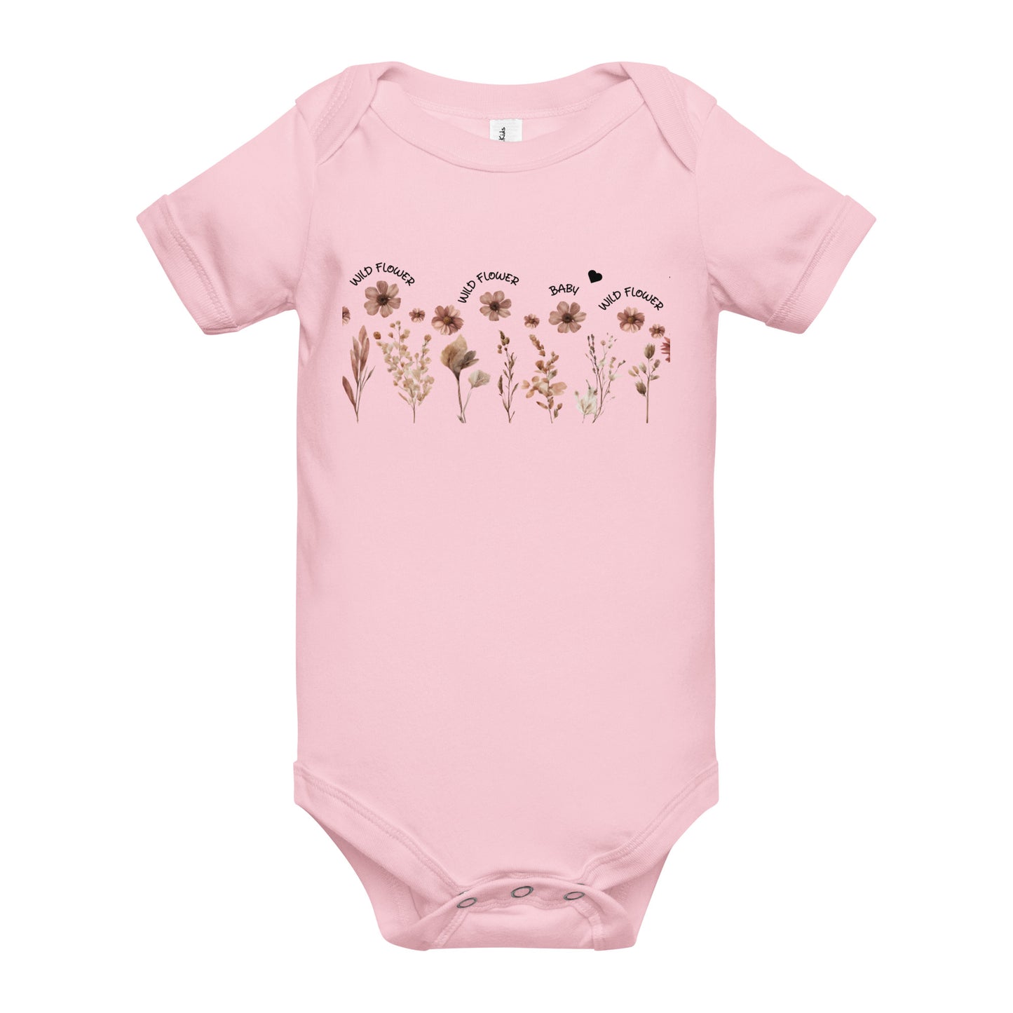 *♥BABY* Kurzärmliger Wildblumen Baby Body - Einteiler Strampler [Familie Partnerlook Optionen] "WILDBA"