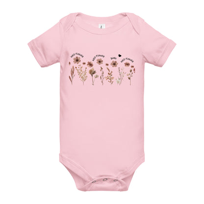 *♥BABY* Kurzärmliger Wildblumen Baby Body - Einteiler Strampler [Familie Partnerlook Optionen] "WILDBA"