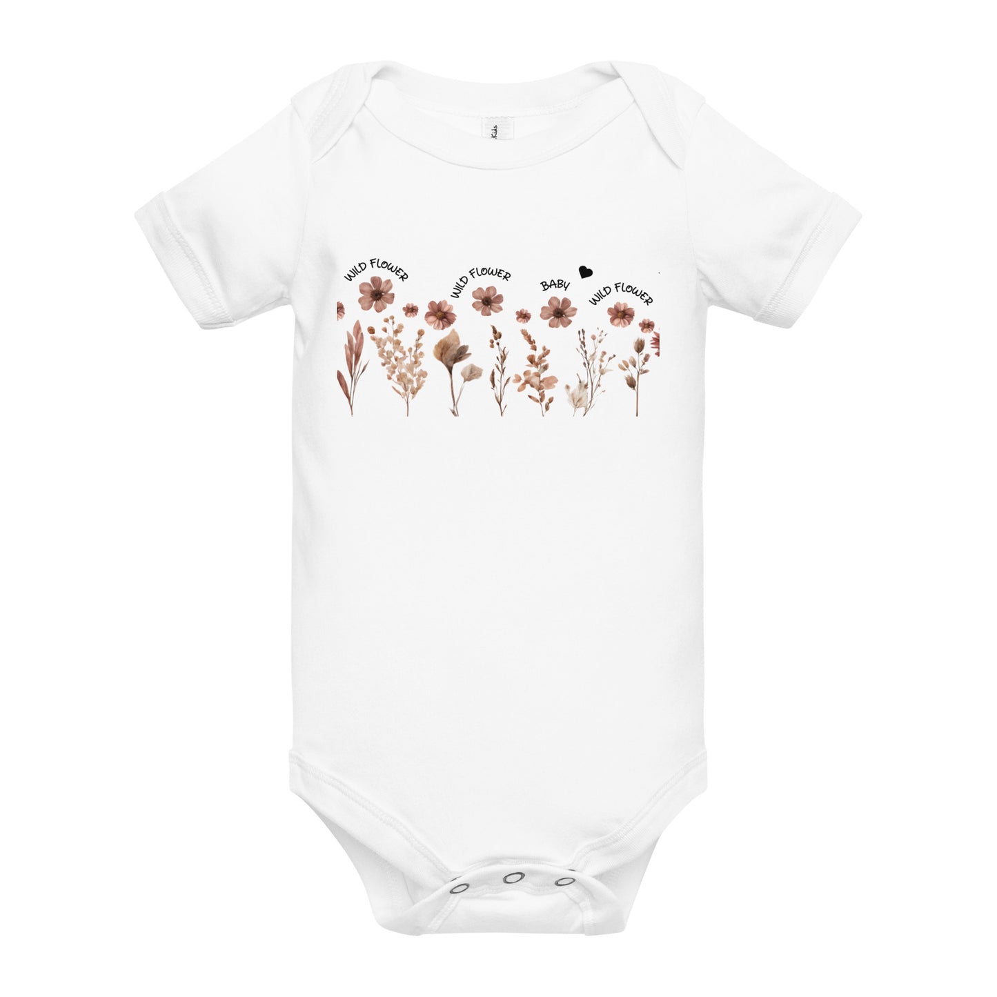 *♥BABY* Kurzärmliger Wildblumen Baby Body - Einteiler Strampler [Familie Partnerlook Optionen] "WILDBA"