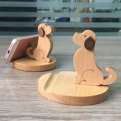 Handy Halterung im Hunde Design aus Holz "HUHA"