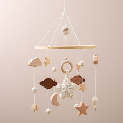 Holz Baby Mobile Sternenhimmel mit Sternen Mond und Planeten "STAR"