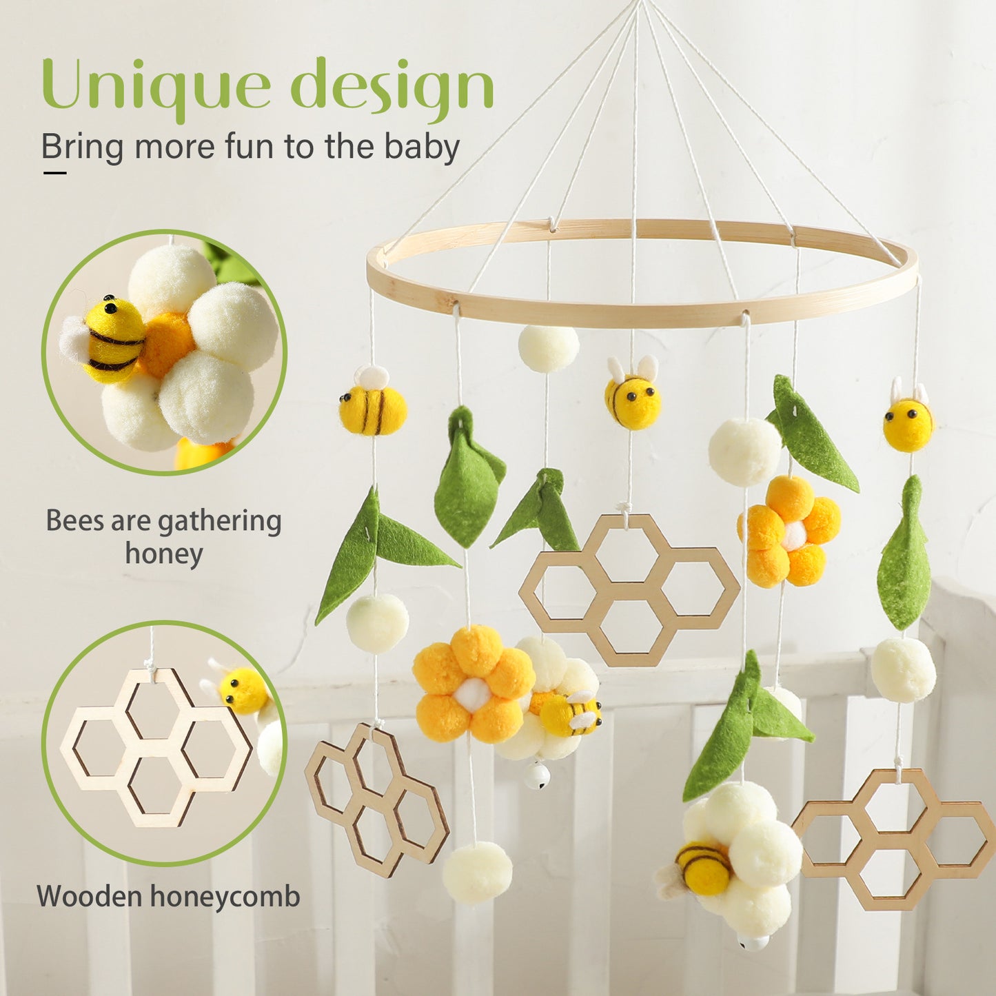 Baby Mobile Bienen Design "BABE"