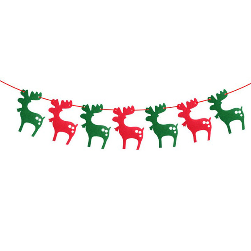 Filz Deko zu Weihnachten - Girlande - Home Decoration Felt Christmas Tree Elk Pendant Garland