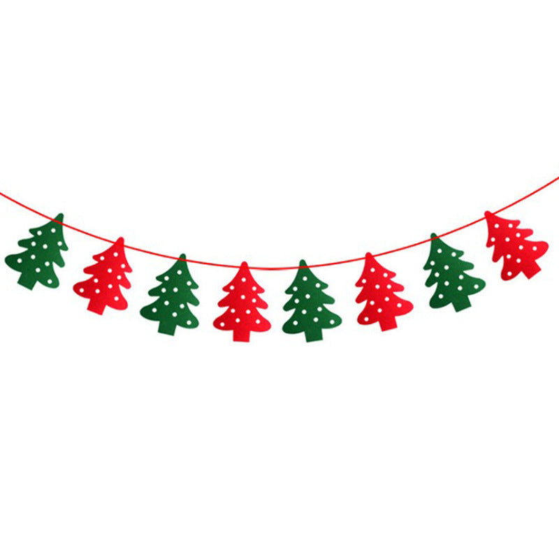 Filz Deko zu Weihnachten - Girlande - Home Decoration Felt Christmas Tree Elk Pendant Garland