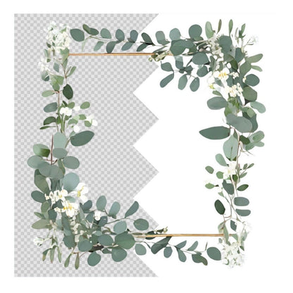 Eucalyptus Flower Frame, Einladung, Party, Hochzeit, Ostern, Valentinstag, Digitale Clipart PNG Tag, Bastel Vorlage Rahmen, 300 DIP DOWNLOAD