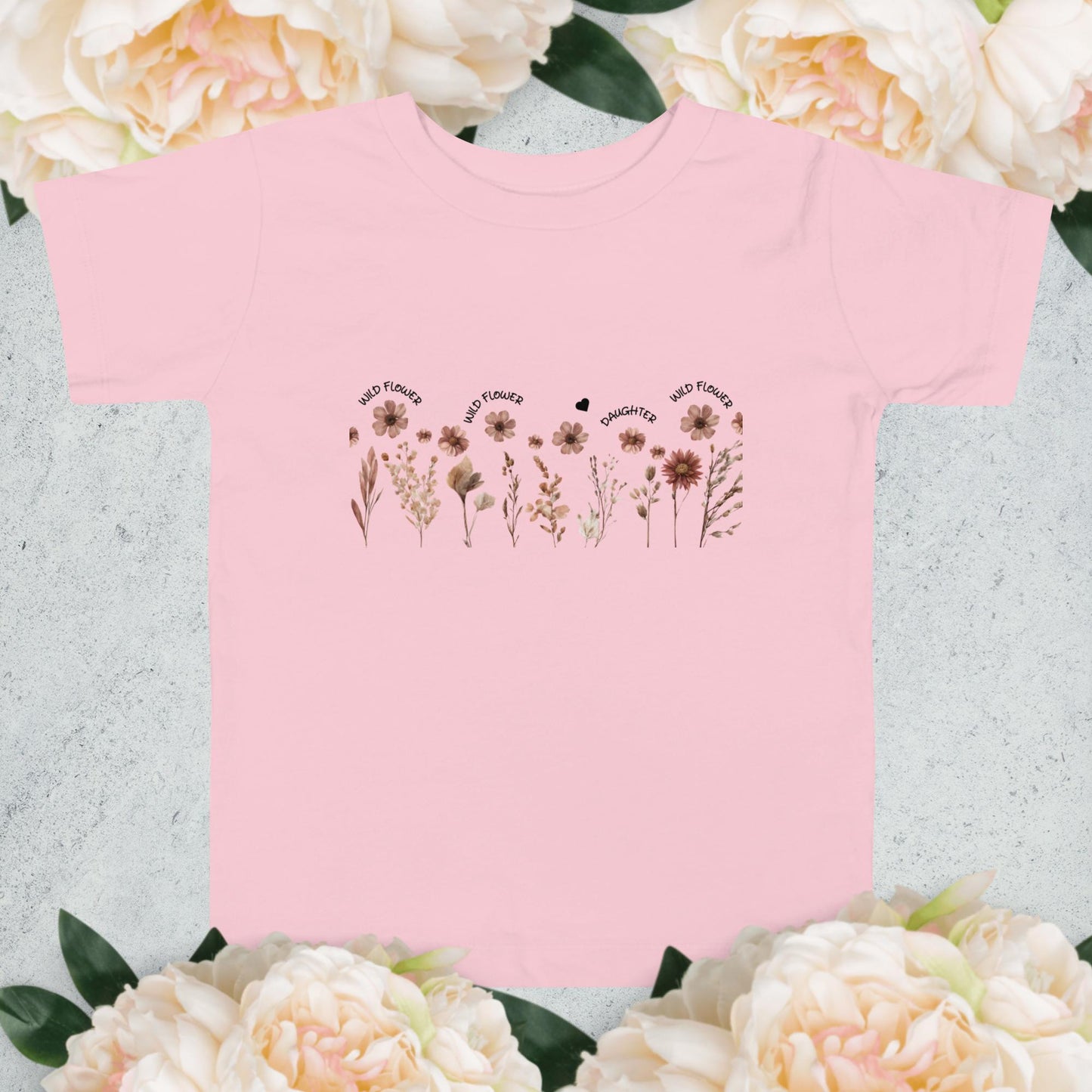 *♥DAUGHTER* Kurzärmeliges Wildblumen Kinder / Kleinkind /Baby T-Shirt [Familie Partnerlook Optionen] "WILDTO"